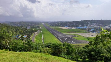 A view of a runway strip of the airport in andaman island.
