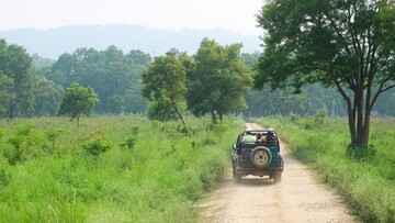 jeep ride during safari in jim corbett national park