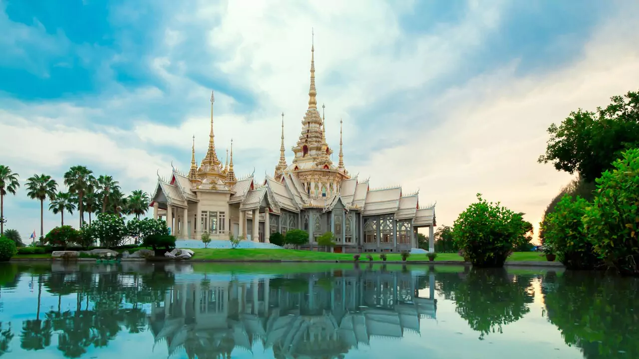 A stunning temple in Thailand, featuring intricate architecture and vibrant colors.